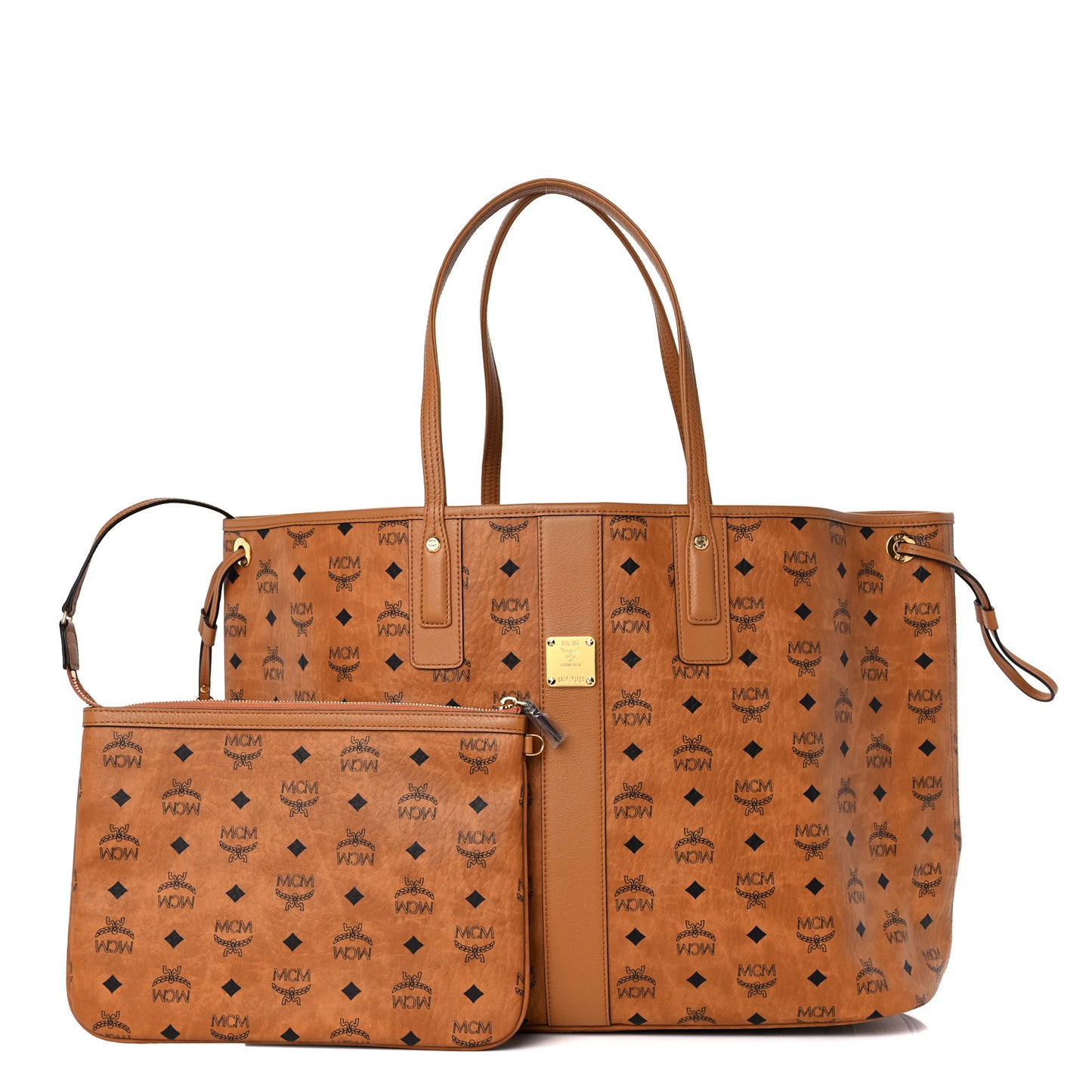 Visetos Large Liz Reversible Shopper Tote Cognac