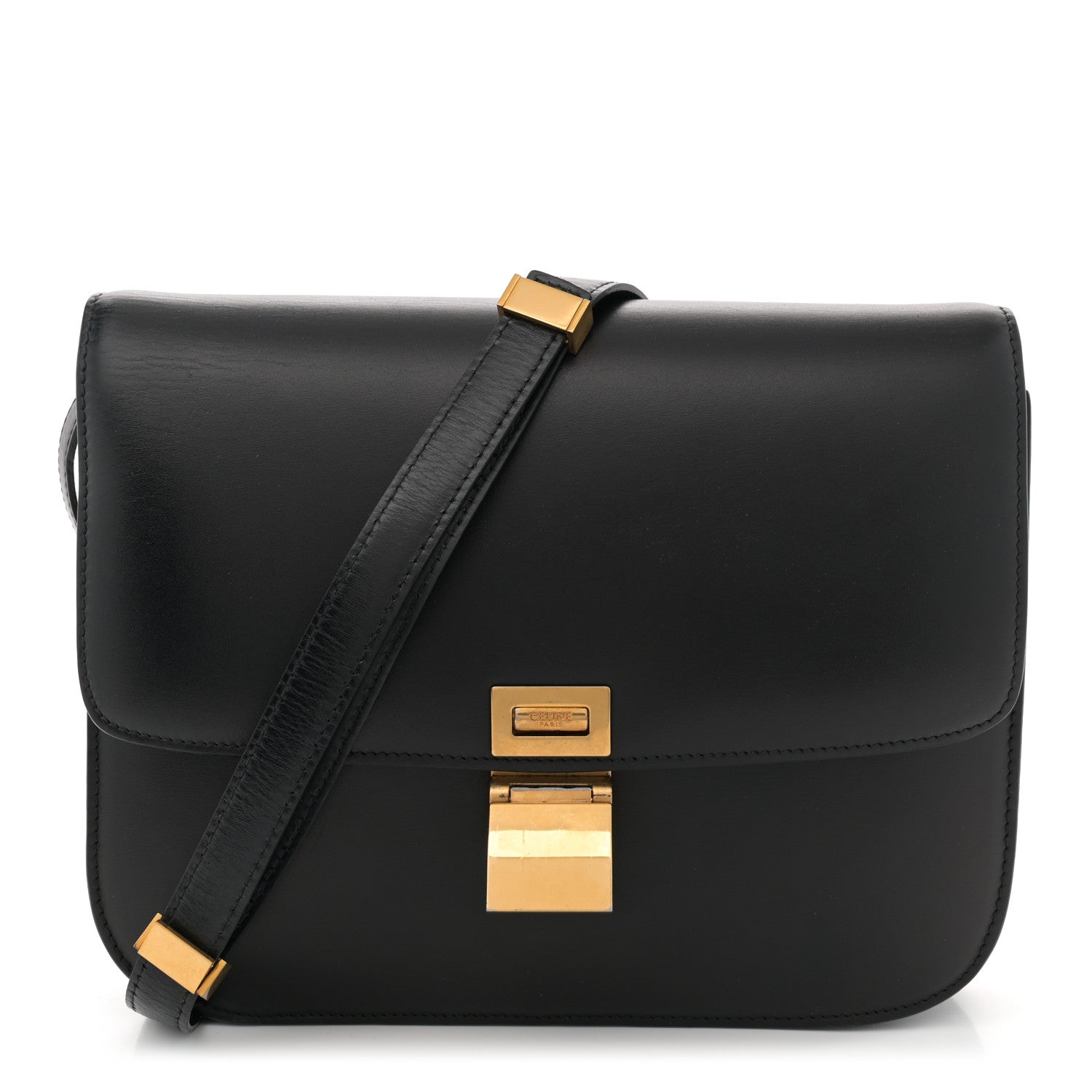 Celine Box Calfskin Medium Classic Box Flap Bag Black 1 of 14