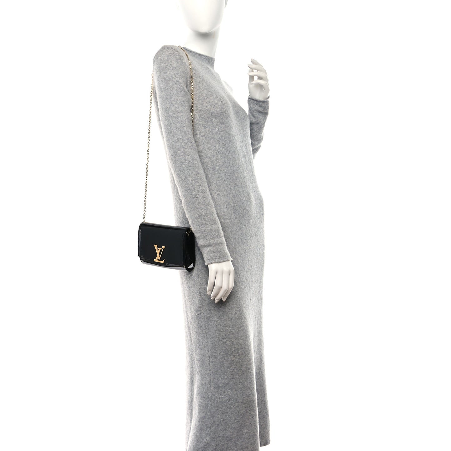 Patent Louise PM Chain Clutch Black