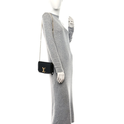 Louis Vuitton Patent Louise PM Chain Clutch Black 2 of 13