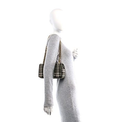 Burberry Calfskin Boucle Check Small Lola Chain Bag Olive Green 2 of 9