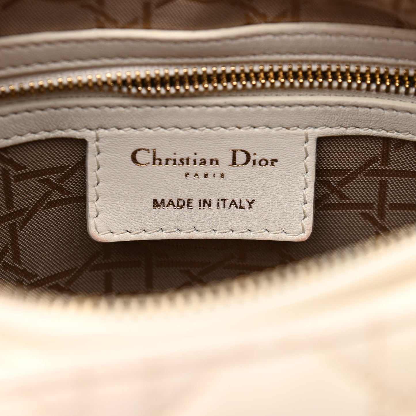 Lambskin Cannage Medium Lady Dior Ivory