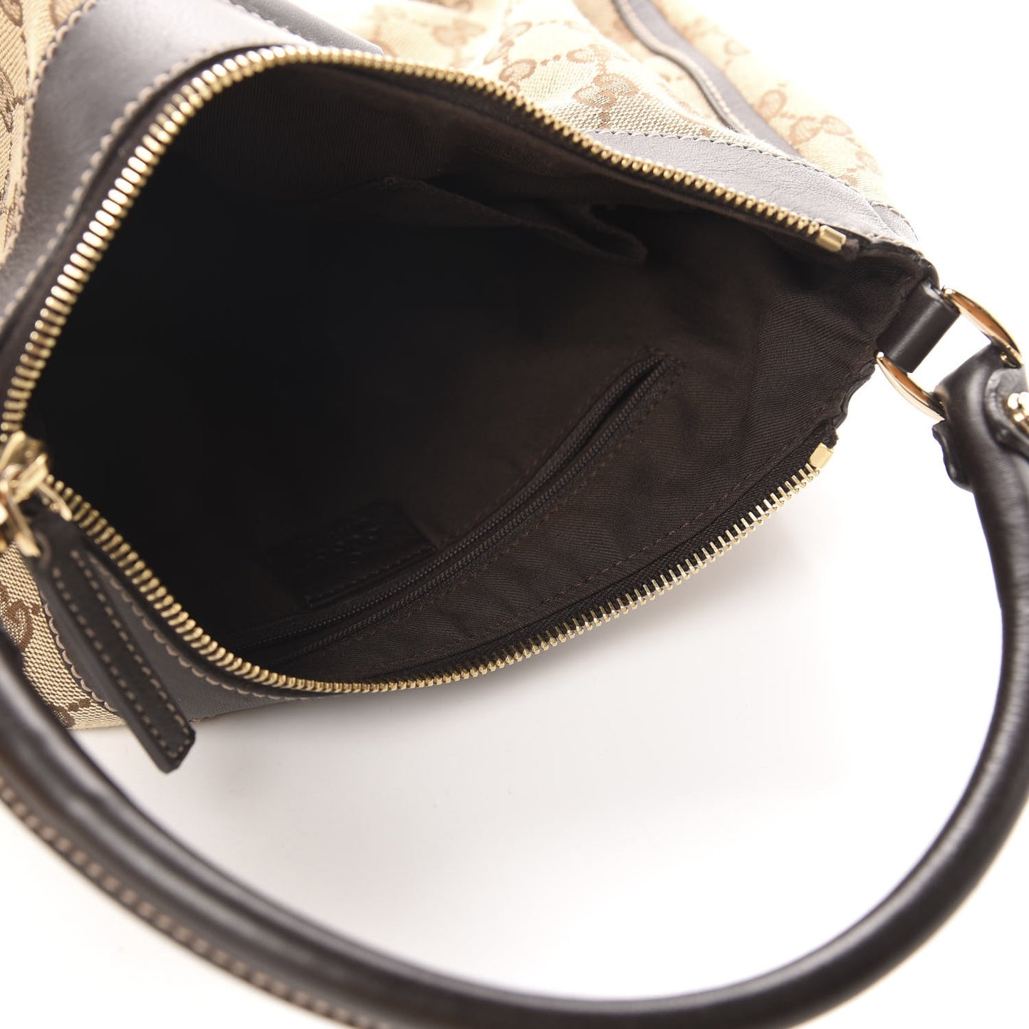 Monogram Medium D Gold Ring Hobo Dark Brown