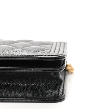 Chanel Caviar Quilted Boy Wallet On Chain WOC Black 9 of 9