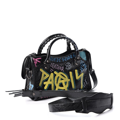 Balenciaga Agneau Arena Graffiti All Over Classic Hardware Mini City Black Multicolor 2 of 8