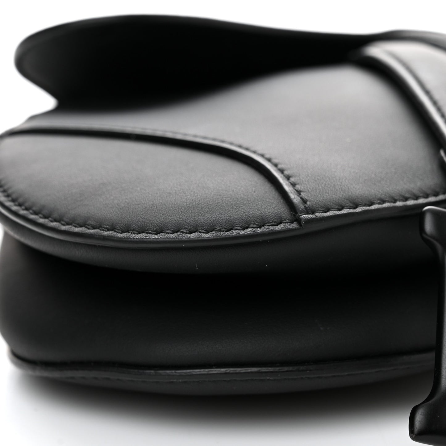 Ultra Matte Calfskin Mini Saddle Bag Black