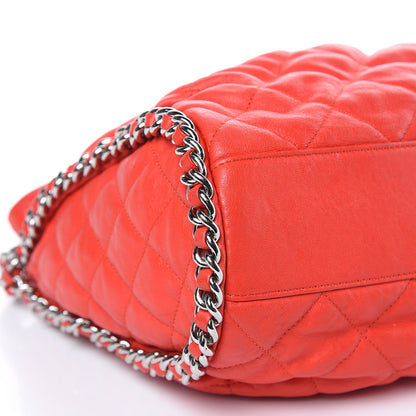 Chanel Washed Lambskin Chain Around Hobo Red 8 of 10