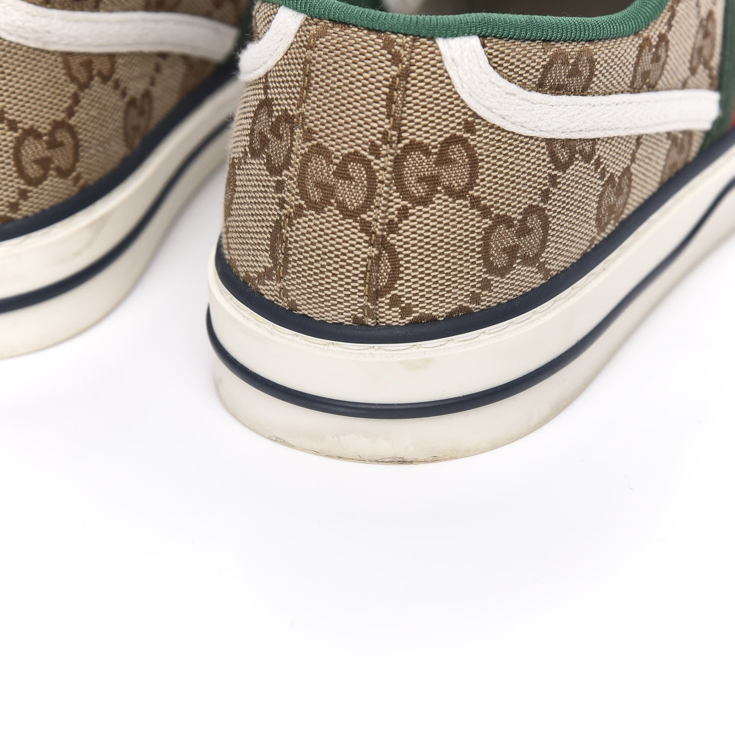 Gucci GG Monogram Web Womens 1977 Tennis Sneakers 39 Beige Ebony Mystic White 11 of 11
