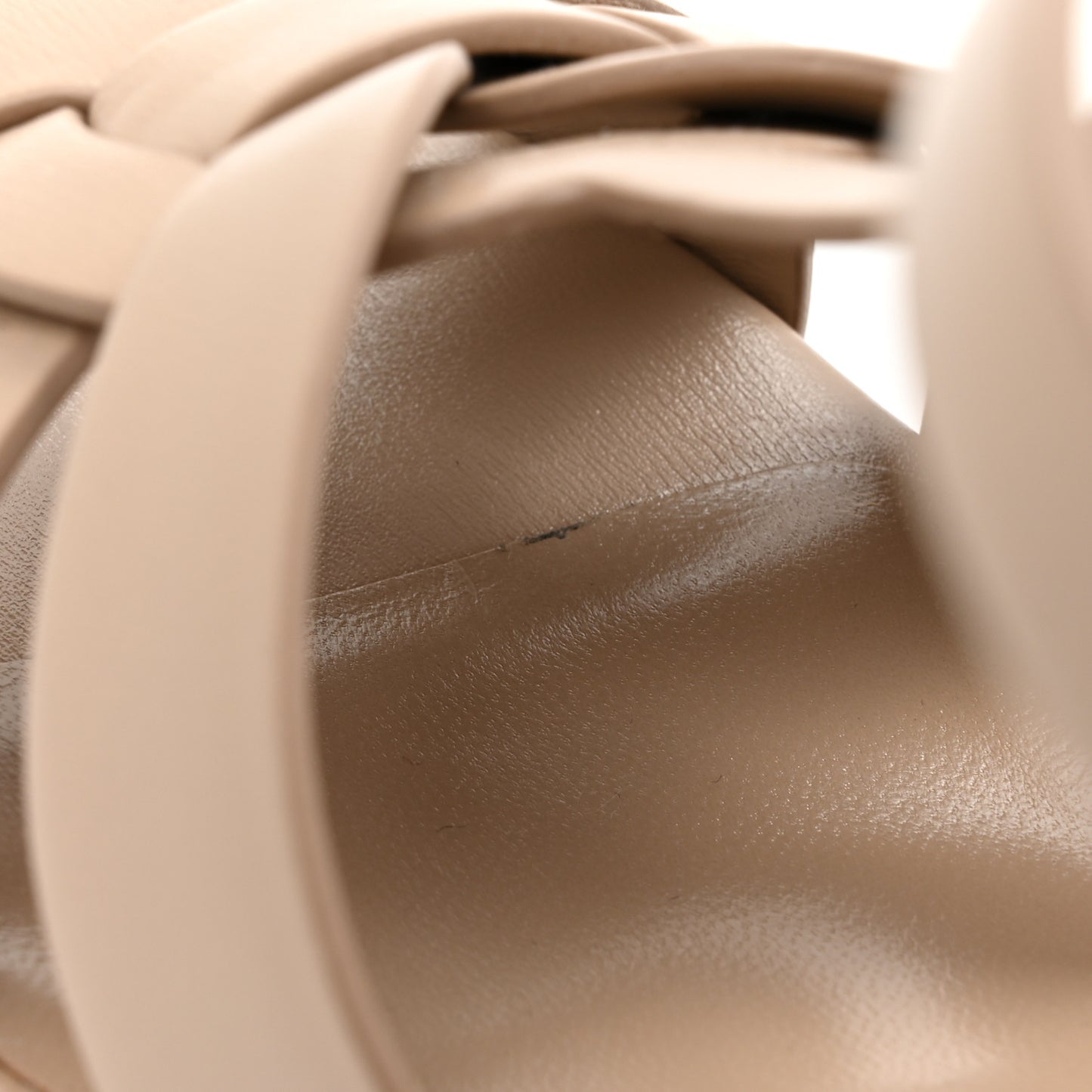 Calfskin Tribute 75 Platform Sandals 38.5 Nude Powder