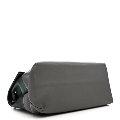 Celine Calfskin All Soft Shoulder Bag Black Grey Green 5 of 17