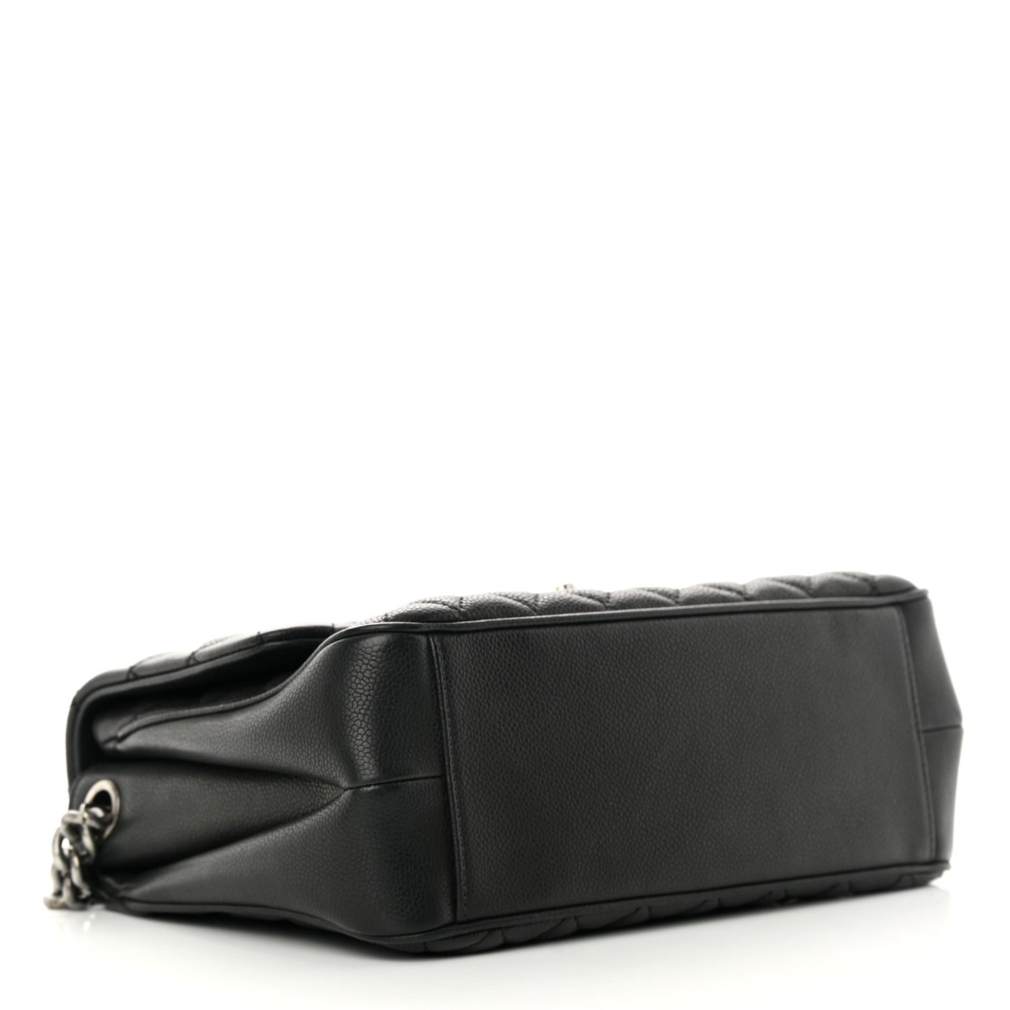 Caviar Quilted Medium Rock In Rome Single Flap Black