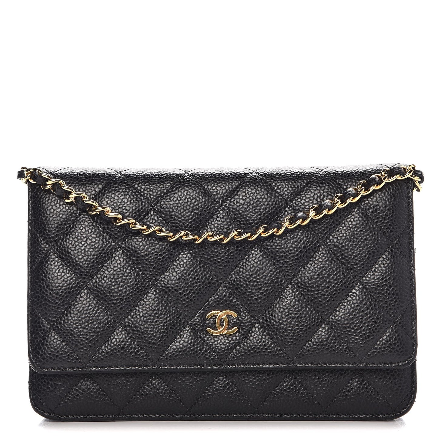Caviar Quilted Wallet On Chain WOC Black