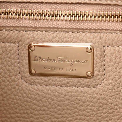 Salvatore Ferragamo Calfskin Double Handle Medium Amy New Bisque 6 of 14
