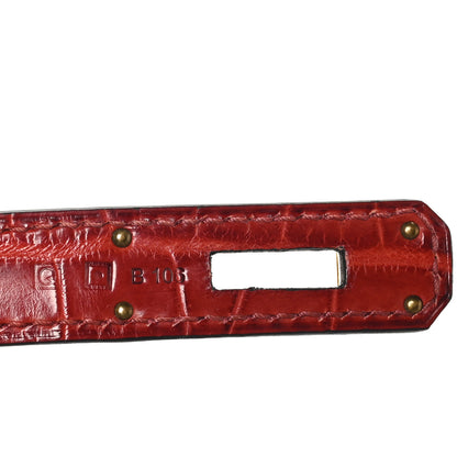 Hermes Matte Niloticus Crocodile Birkin 35 Rouge H 6 of 9