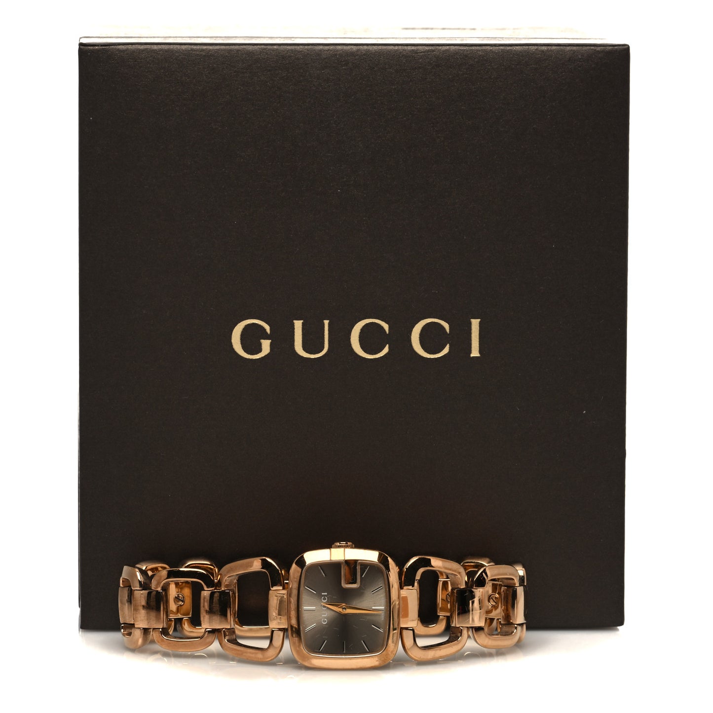 Stainless Steel 24mm G-Gucci Square Quartz Watch Brown