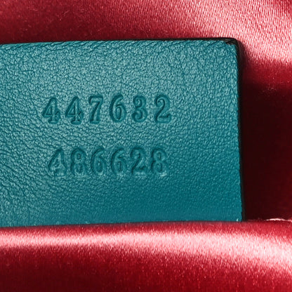 Gucci Velvet Matelasse Small GG Marmont Chain Shoulder Bag Pavone Cyan 7 of 11