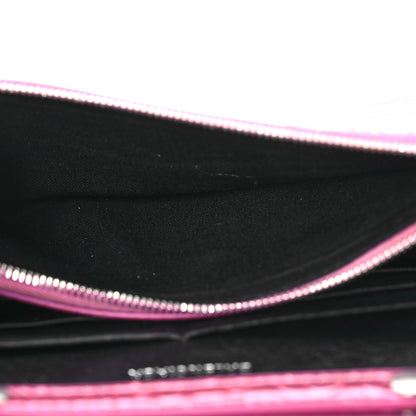 Balenciaga Metallic Shiny Calfskin Crocodile Embossed Hourglass Chain Bag Pink 7 of 18