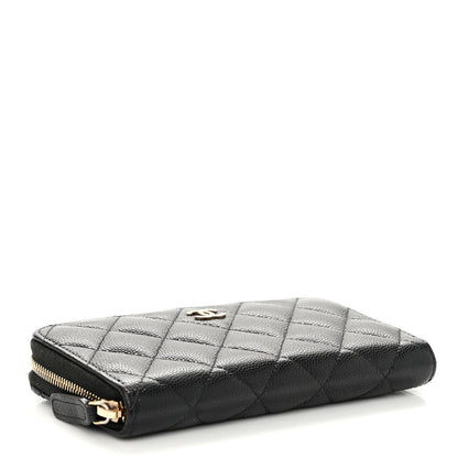 Chanel Caviar Quilted Medium Zip Around Wallet Black 4 of 11