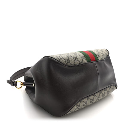 Gucci GG Supreme Monogram Koi Calfskin Web Virgo Tote Beige Ebony Chocolate 5 of 9
