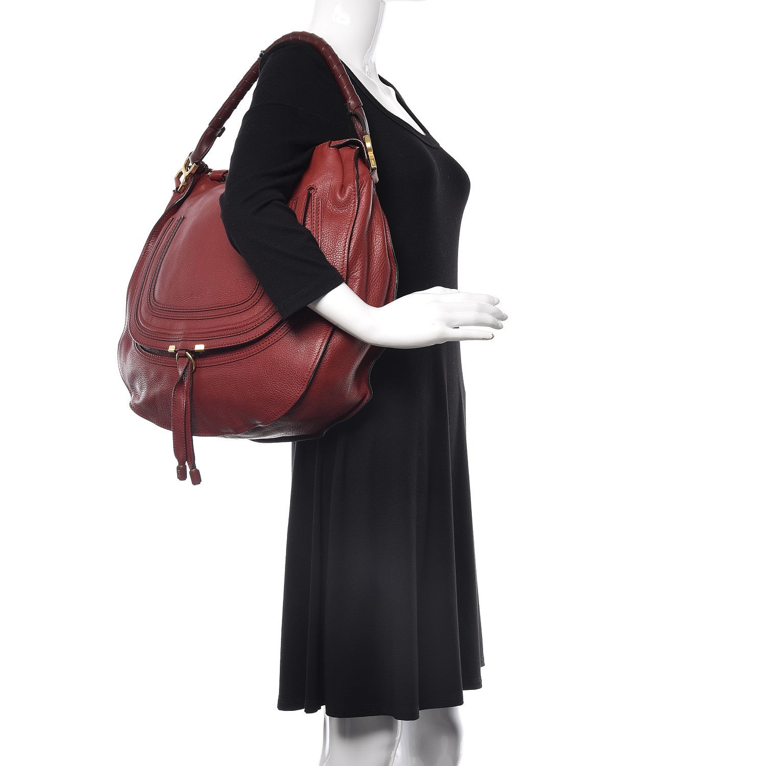 Chloe Calfskin Large Marcie Hobo Garnet 2 of 13