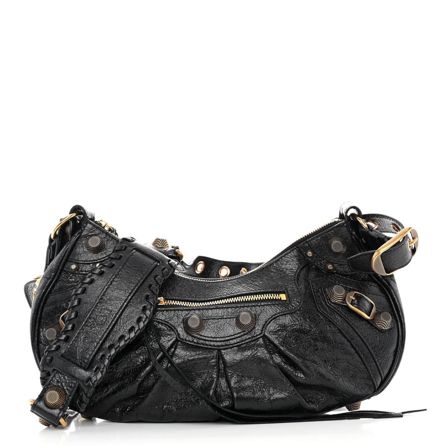 Agneau Arena Small Le Cagole Shoulder Bag Black