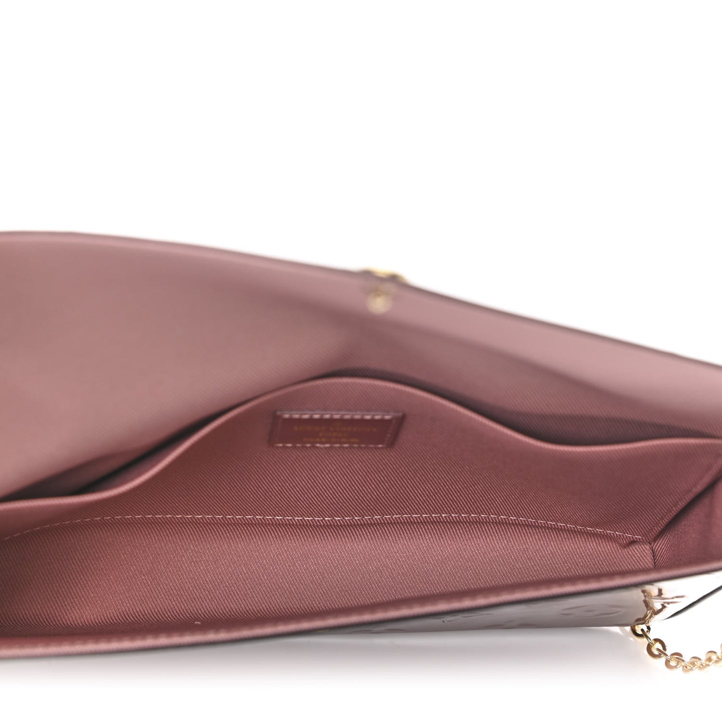 Vernis Pochette Felicie Chain Wallet Metallic Pale Pink