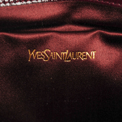 Saint Laurent Textured Patent Calfskin Large Belle De Jour Clutch Bordeaux 6 of 7