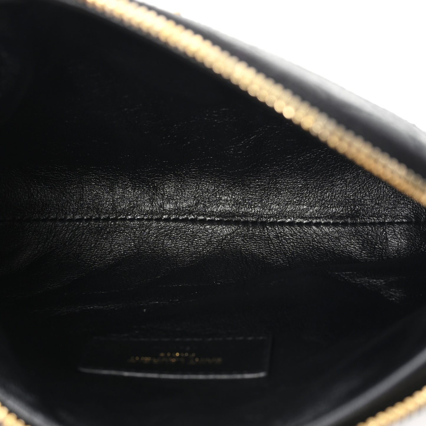 Lambskin Quilted Gaby Zipped Pouch Black