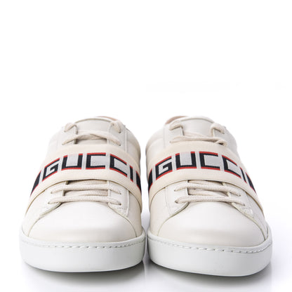 Gucci Calfskin Stripe Womens New Ace Sneakers 39 New Mystic White Ecru Red Flame 2 of 10