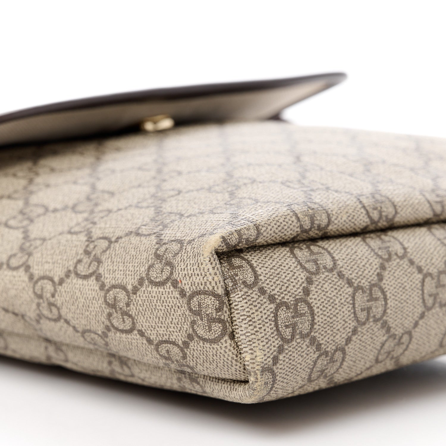 Gucci GG Plus Monogram Small Flap Messenger Bag Beige Dark Brown 11 of 12
