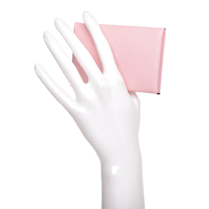 Hermes Chevre Mysore Calvi Card Case Rose Sakura 2 of 8