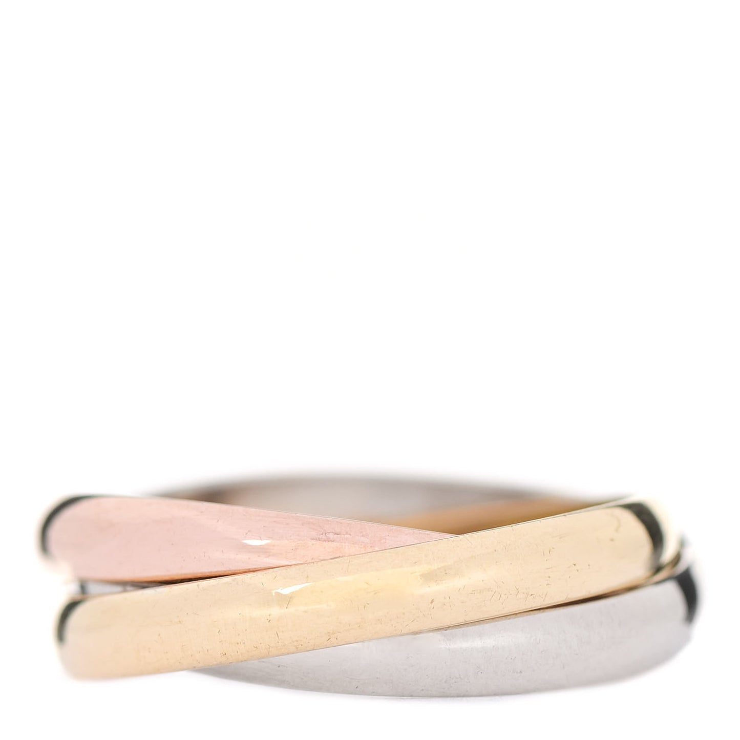 18K Pink Yellow White Gold Small Trinity Ring 50 5.25