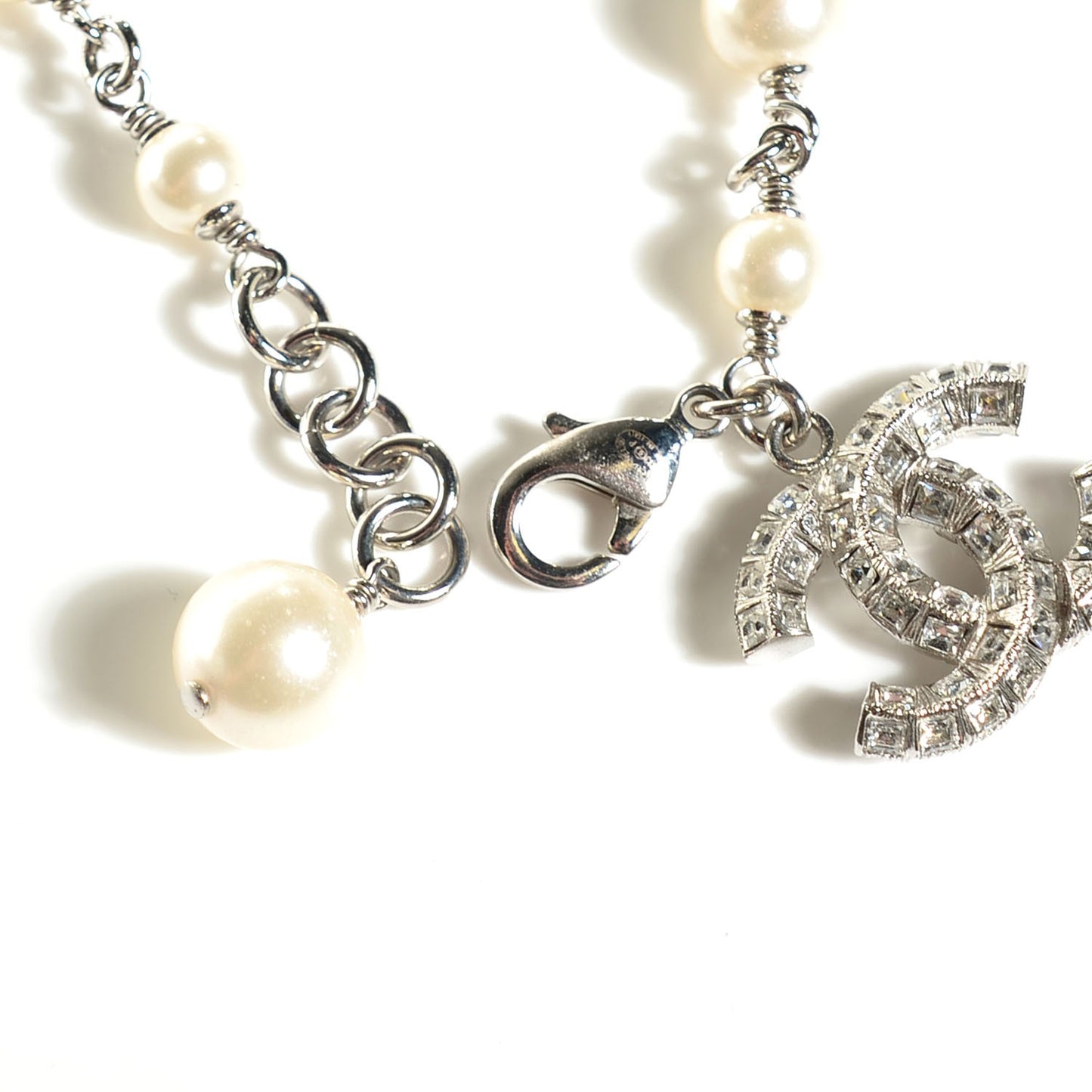Baguette Crystal Pearl CC Bracelet Gold
