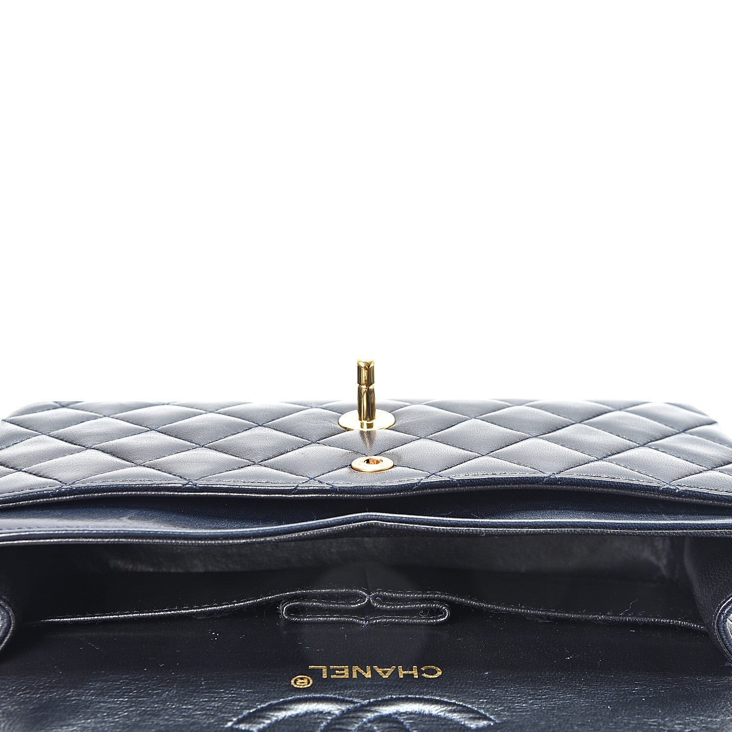 Chanel Lambskin Quilted Medium Double Flap Navy 4 of 12