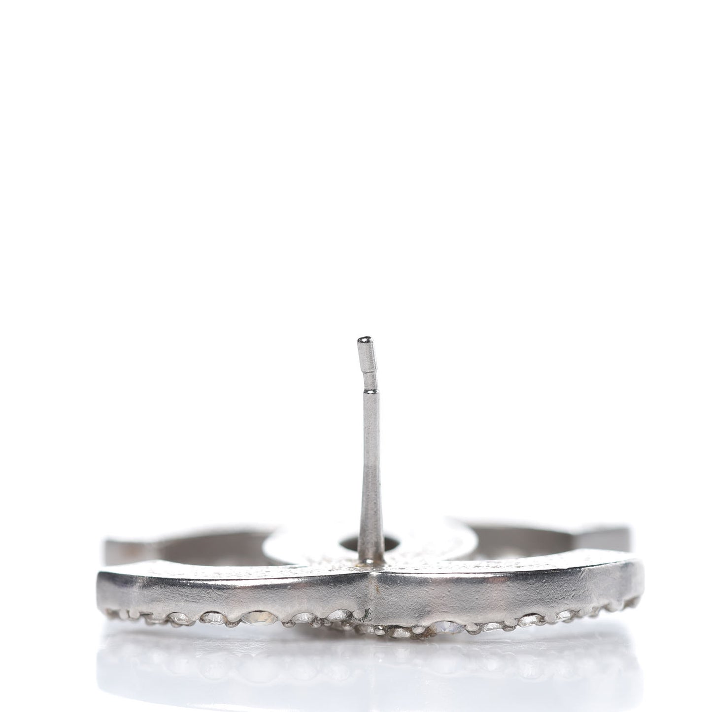 Crystal Large CC Earrings Silver
