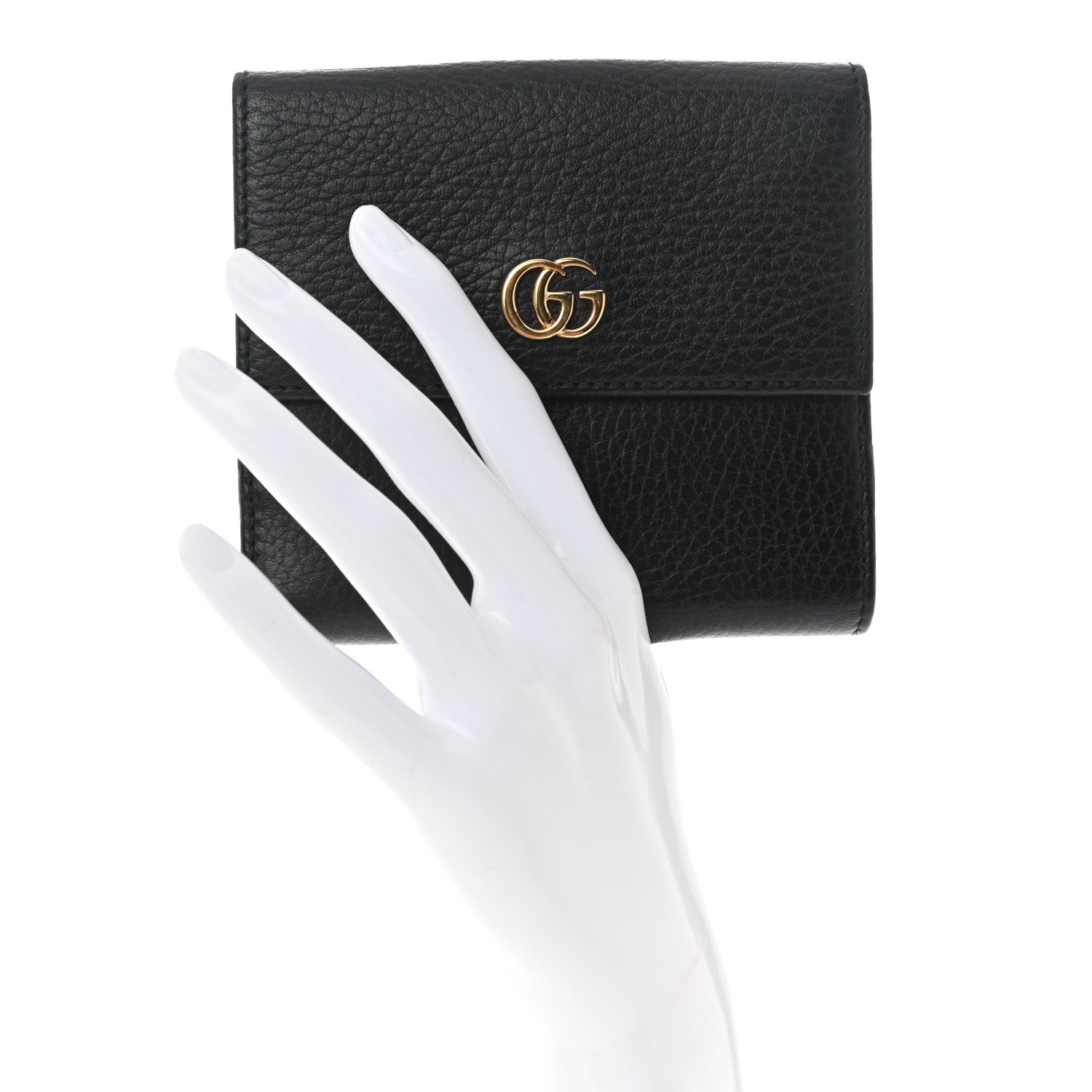 Gucci Dollar Calfskin Double G French Flap Wallet Black 2 of 10