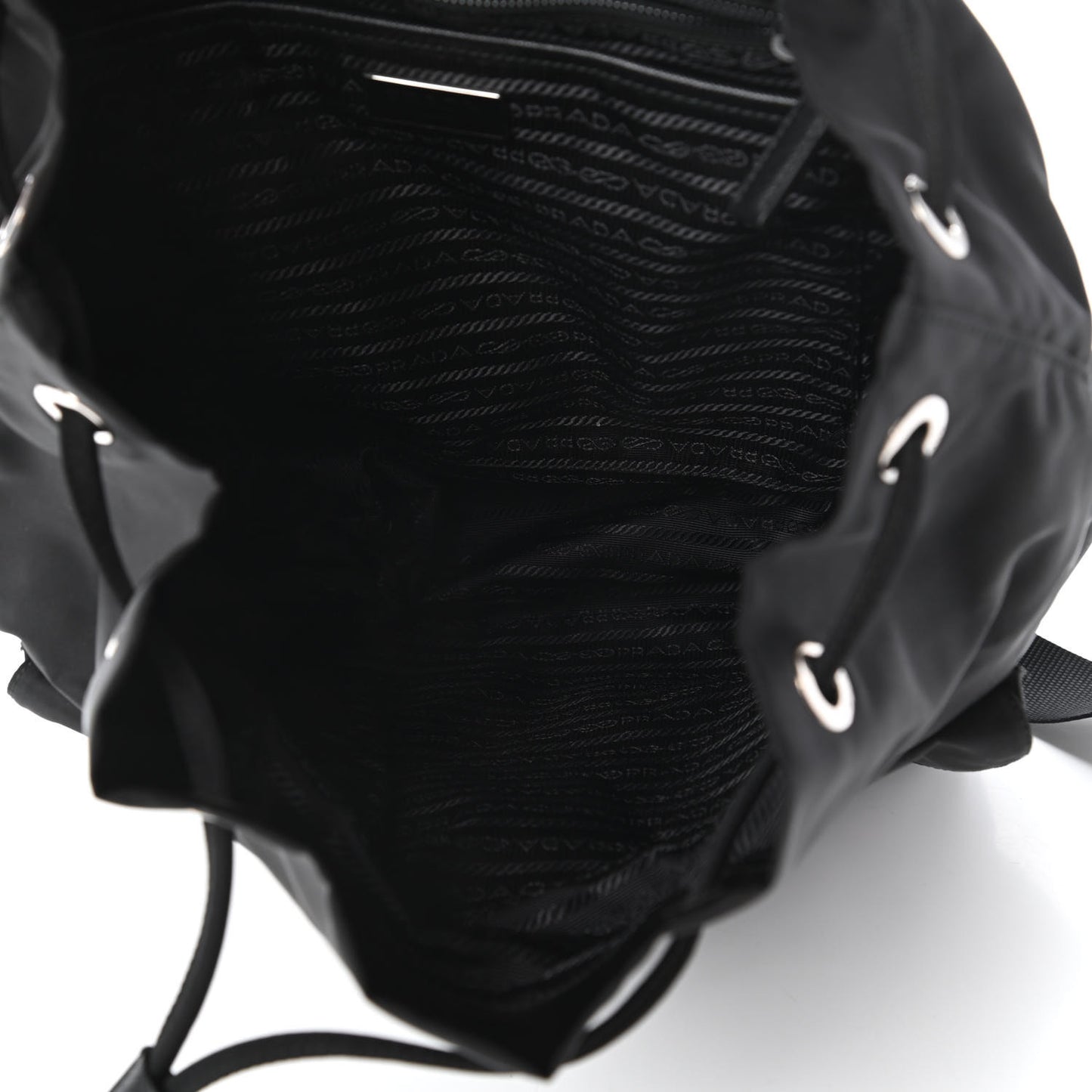 Tessuto Nylon Vela Saffiano Large Backpack Black
