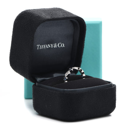 Tiffany Platinum Diamond Blue Sapphire Jazz Ring 47 4 5 of 5