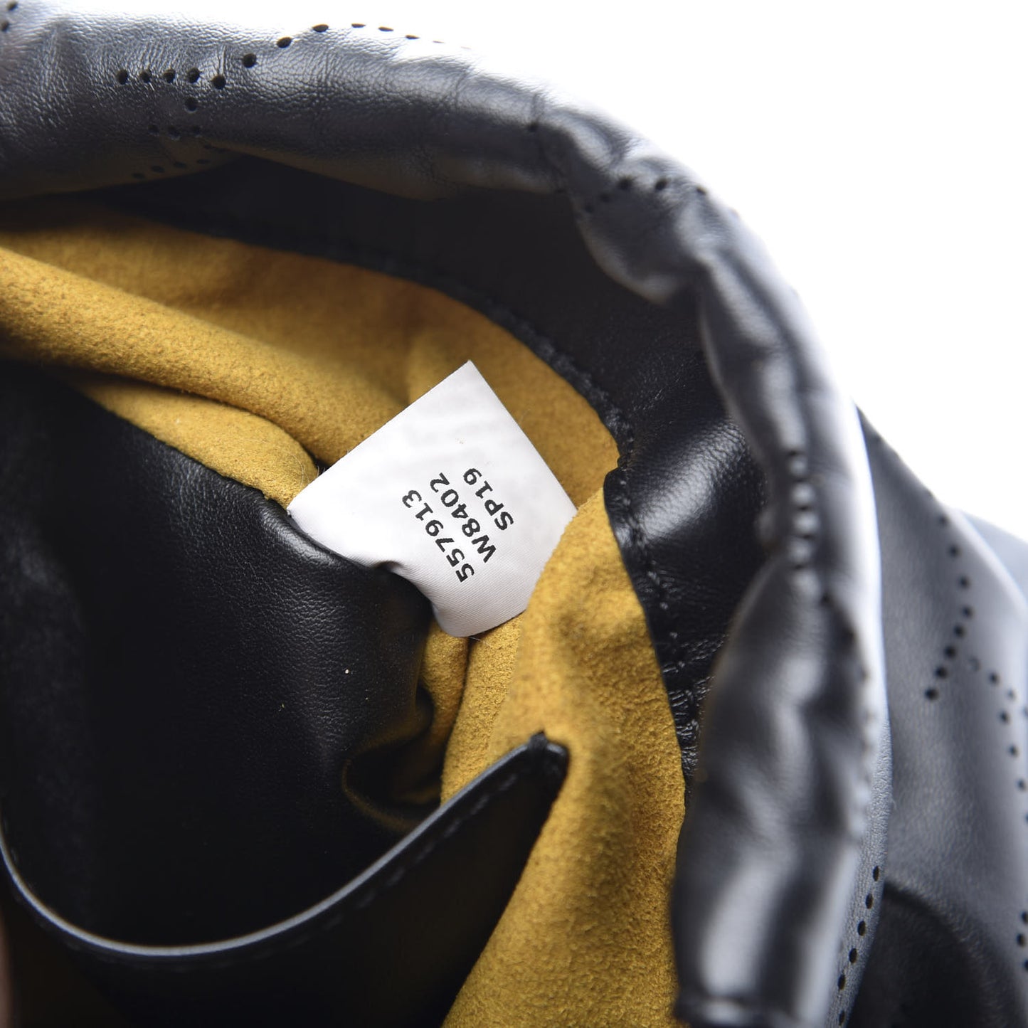 Eco Alter Nappa Perforated Logo Mini Drawstring Backpack Black