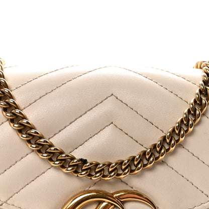 Gucci Calfskin Matelasse GG Marmont Chain Wallet Mystic White 8 of 10