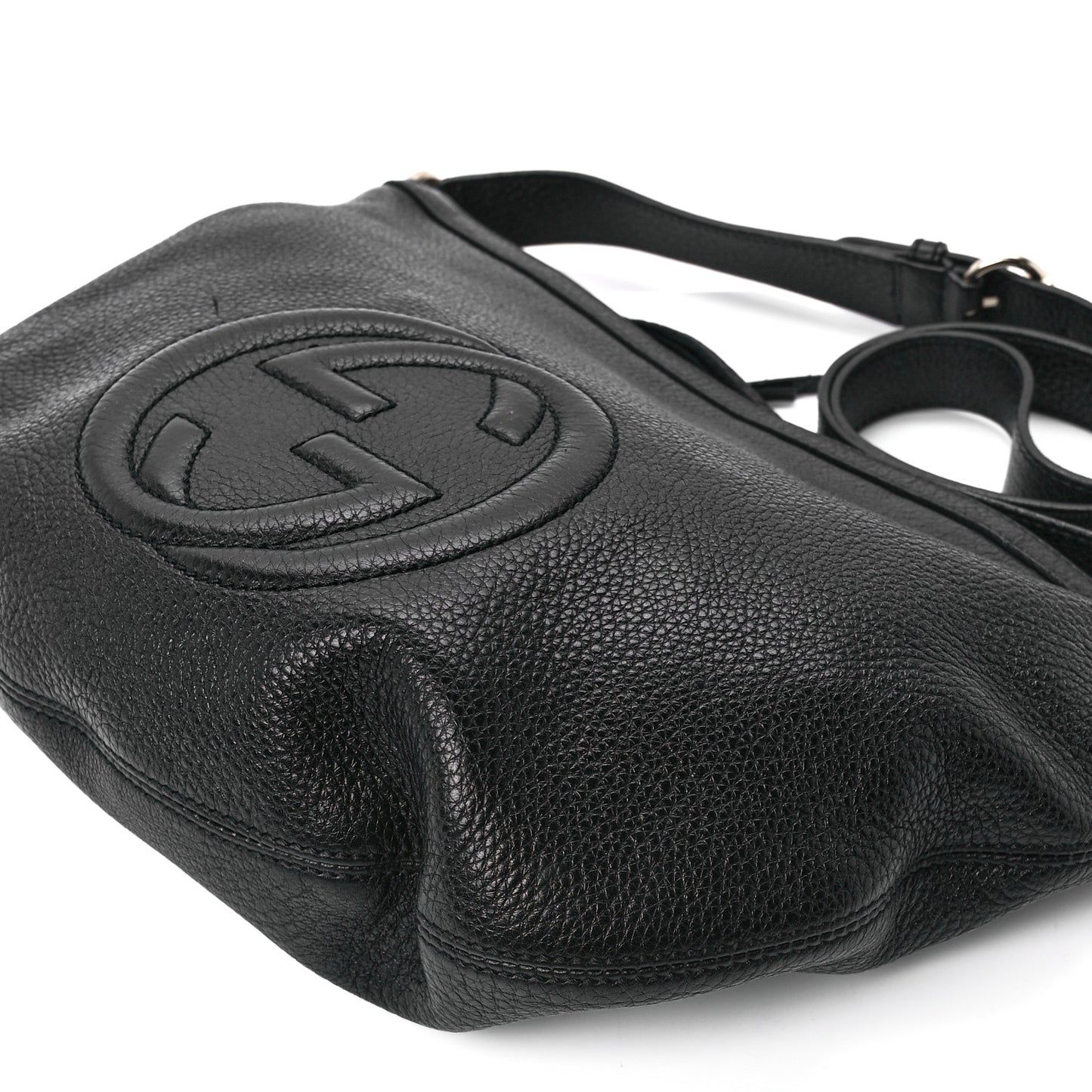 Pebbled Calfskin Small Soho Hobo Black