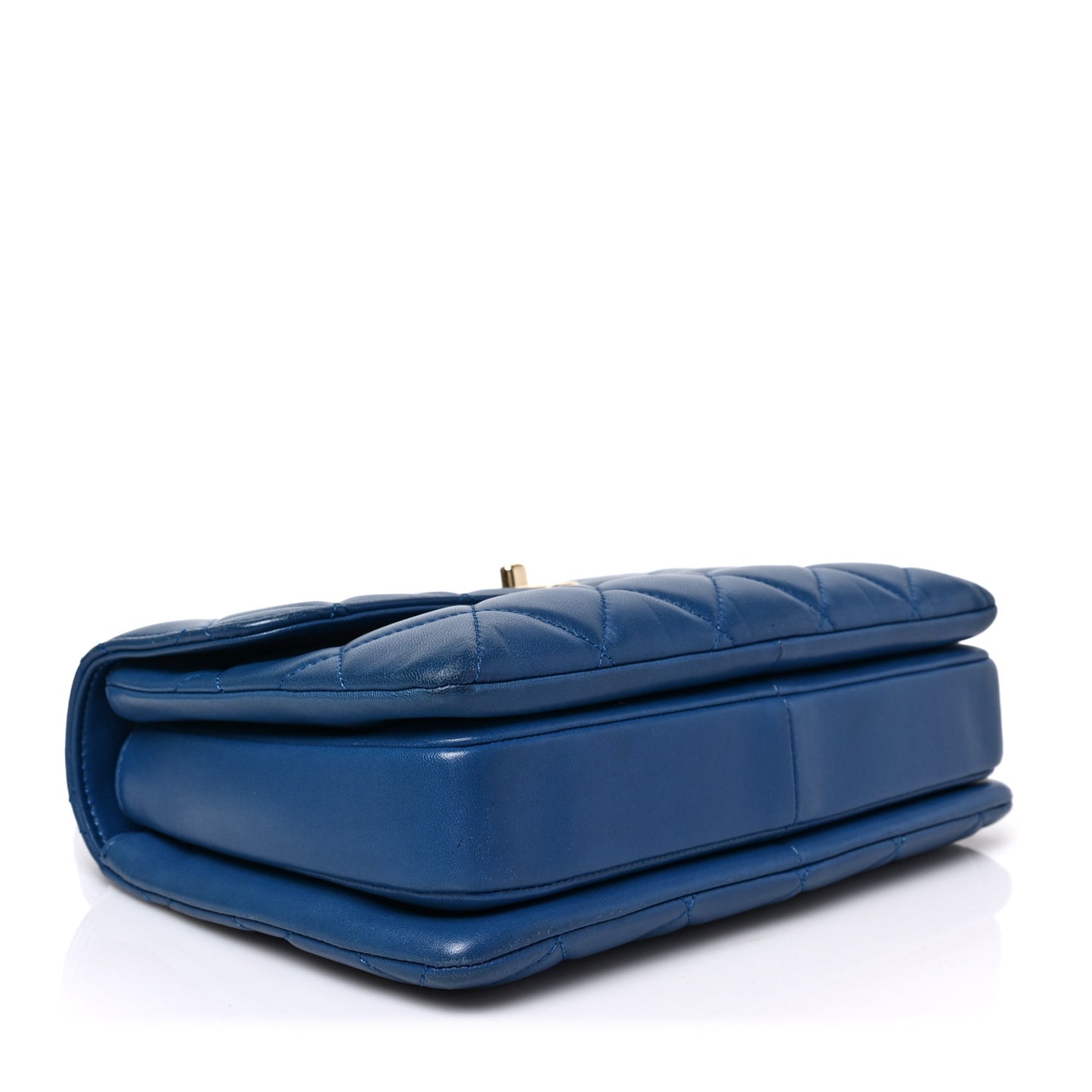 Lambskin Quilted Small Trendy CC Flap Dual Handle Bag Blue