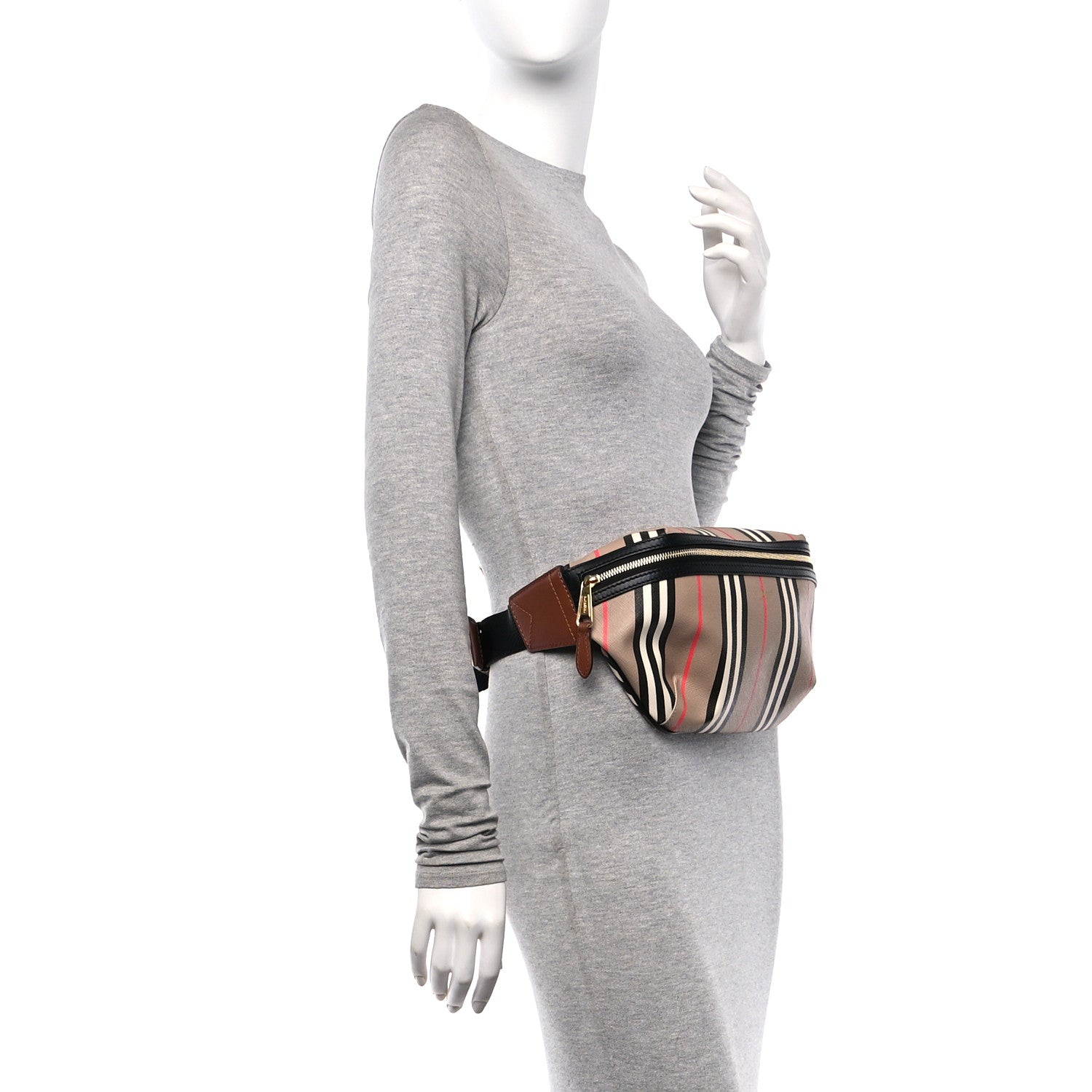 Burberry E-Canvas Icon Stripe Sonny Bum Bag Archive Beige 2 of 10