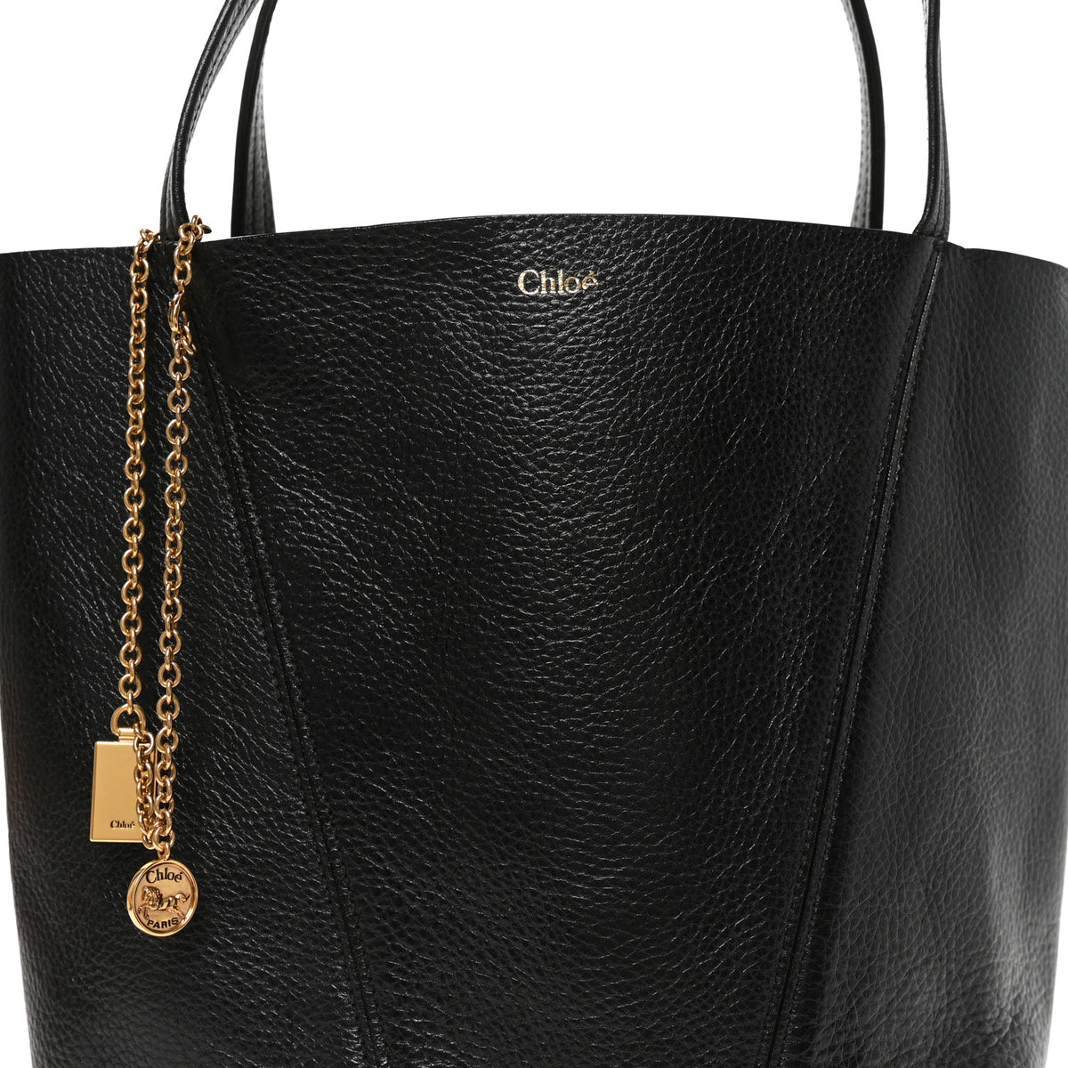 Chloe Grained Calfskin Medium Spin Tote Woodrose 7 of 9