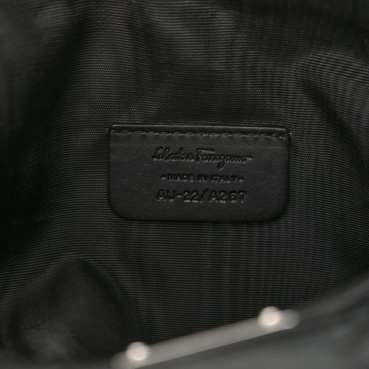 Canvas Calfskin Logo Shoulder Bag Black