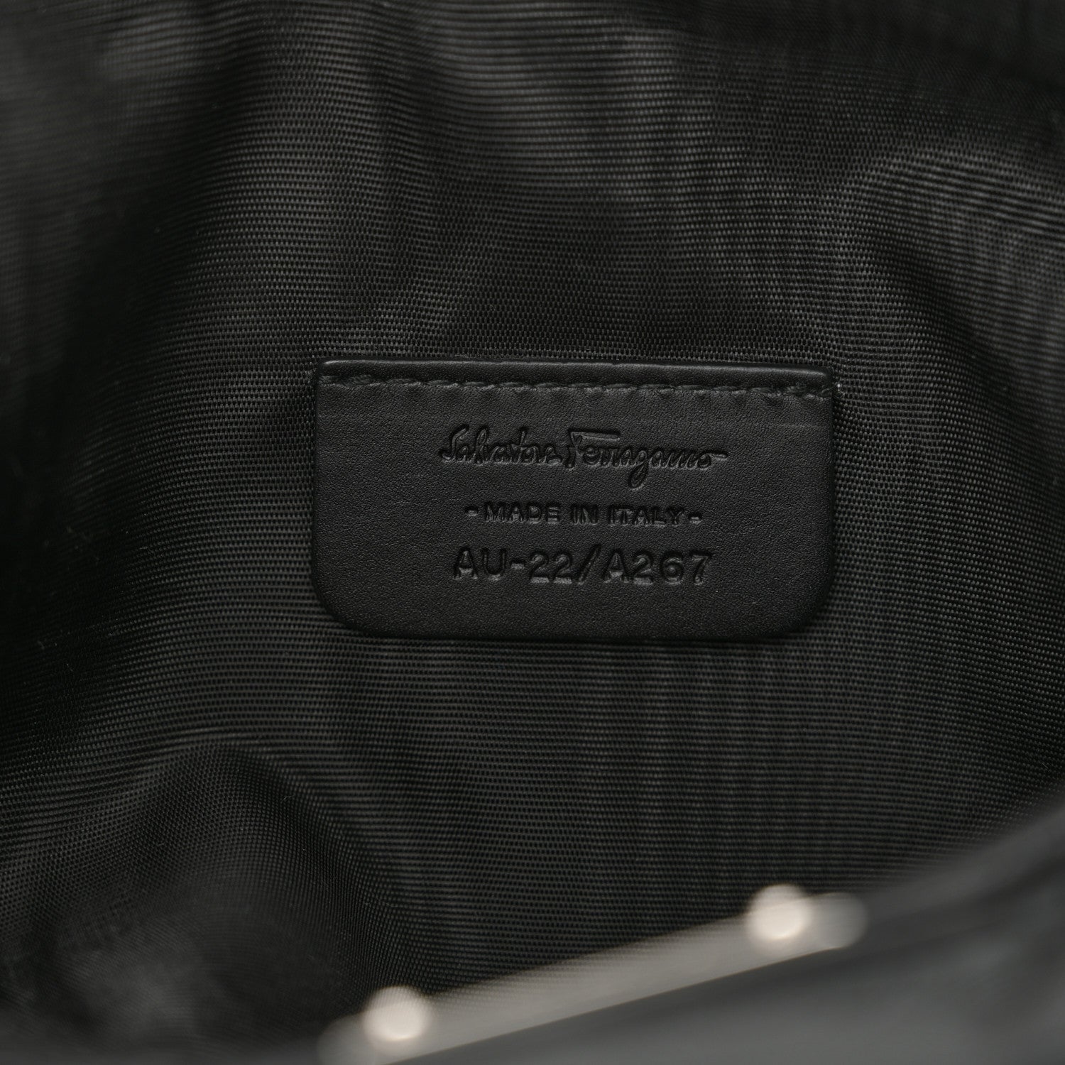 Salvatore Ferragamo Canvas Calfskin Logo Shoulder Bag Black 6 of 11