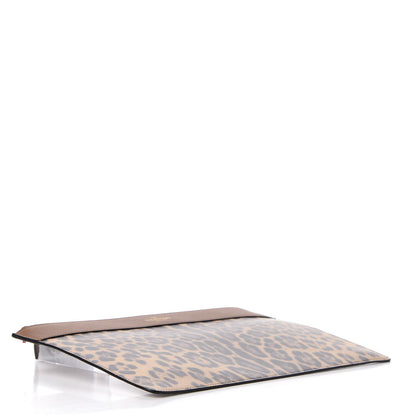 Valentino Garavani Calfskin Leopard Print City Safari Large Pouch Brown 4 of 8