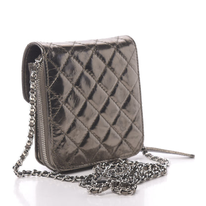 Chanel Crackled Aged Calfskin Mini Crossbody Flap Pewter 3 of 10
