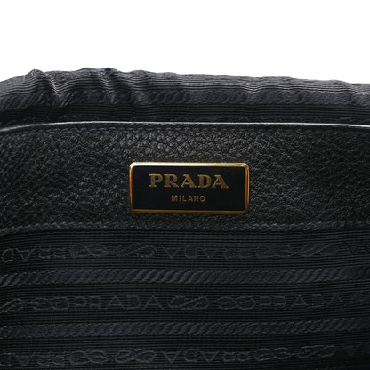 Prada Vitello Phenix Embossed Logo Bag Black 6 of 8