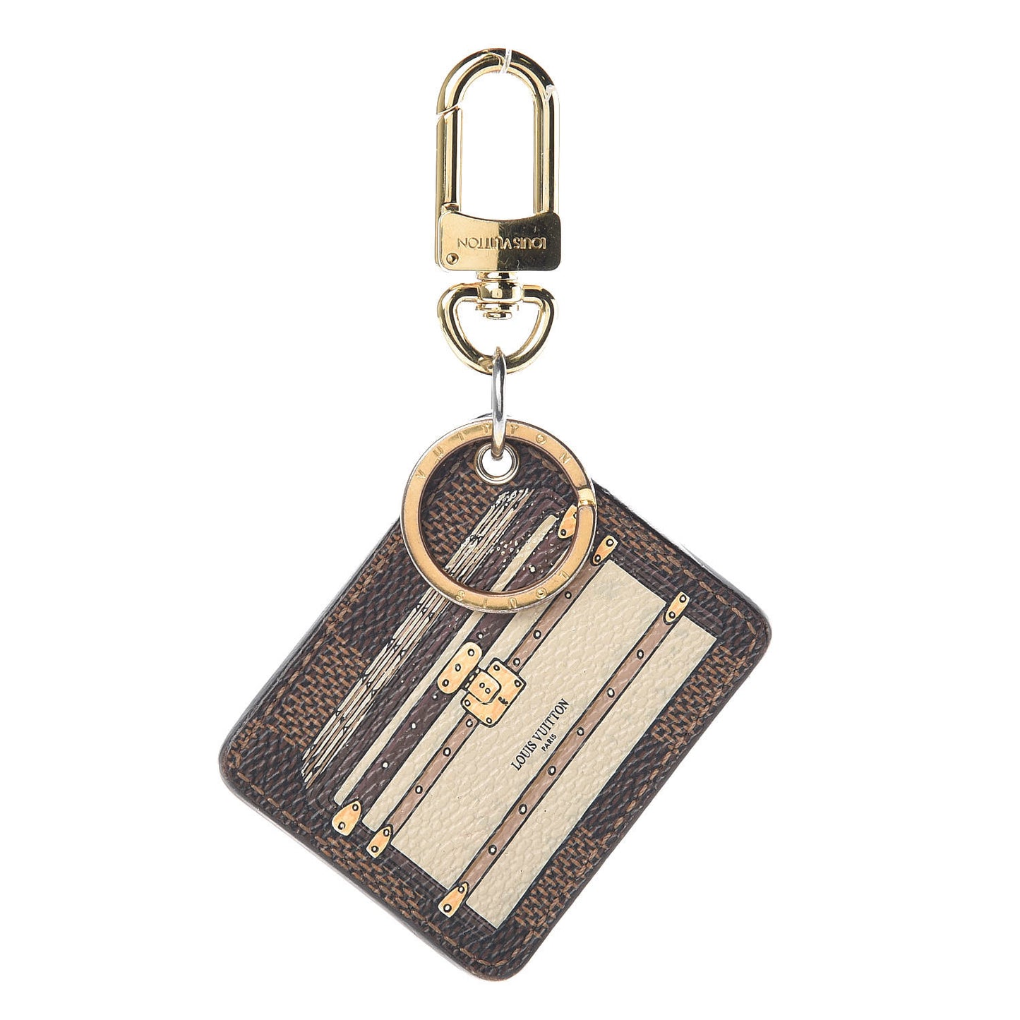 Damier Ebene Trunks and Locks Bag Charm